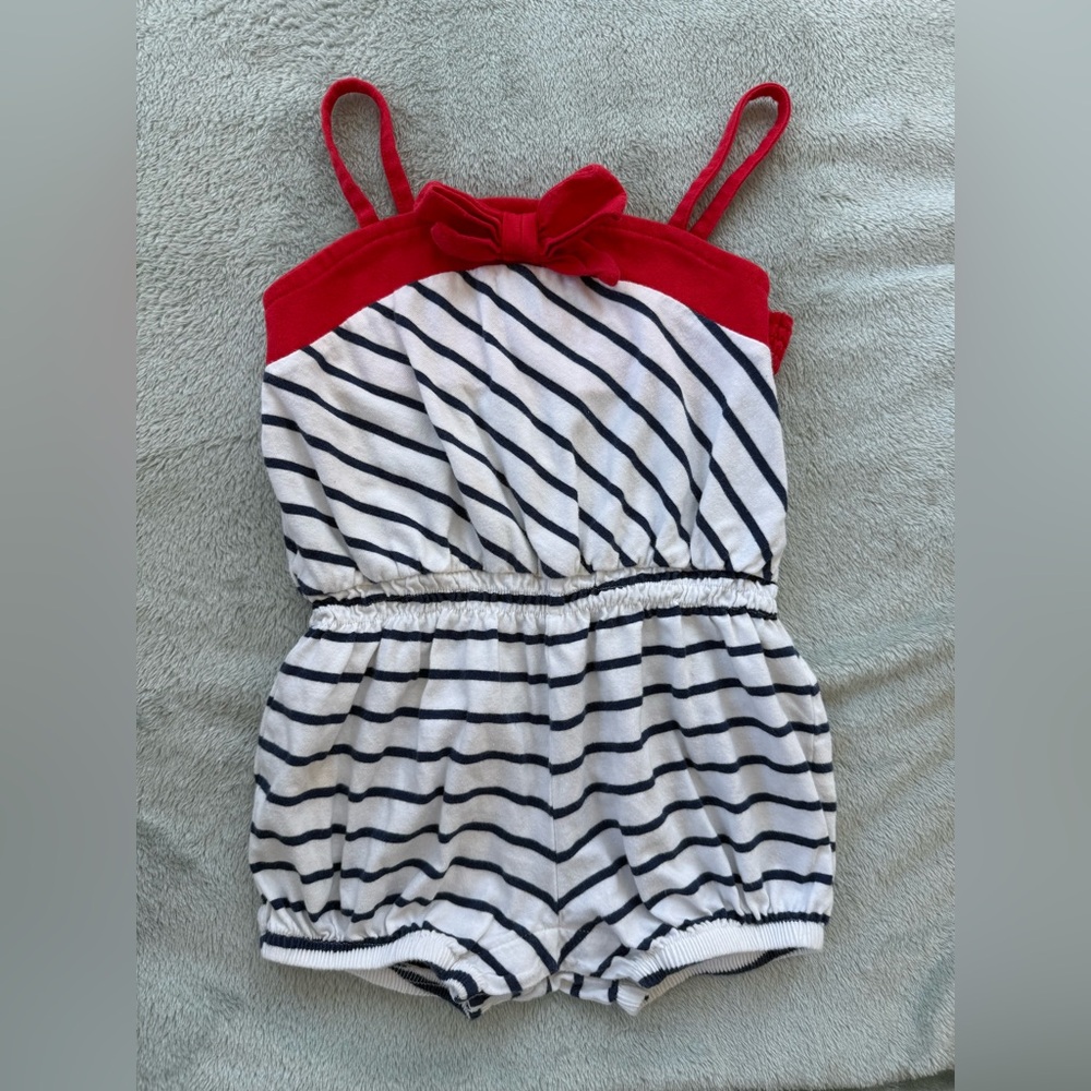 Old Navy Striped Red White and Blue Romper